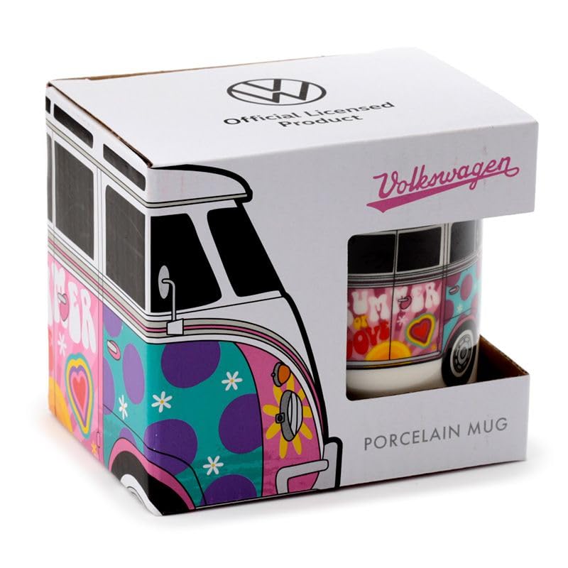 Puckator Volkswagen Vw T1 Camper Bus Summer Love Porcelain Tea Coffee Mug Funny Home Accessories Cute Gifts For Girlfriend Large Mugs For Men Women Hot Drinks Cups Presents Secret Santa Gift