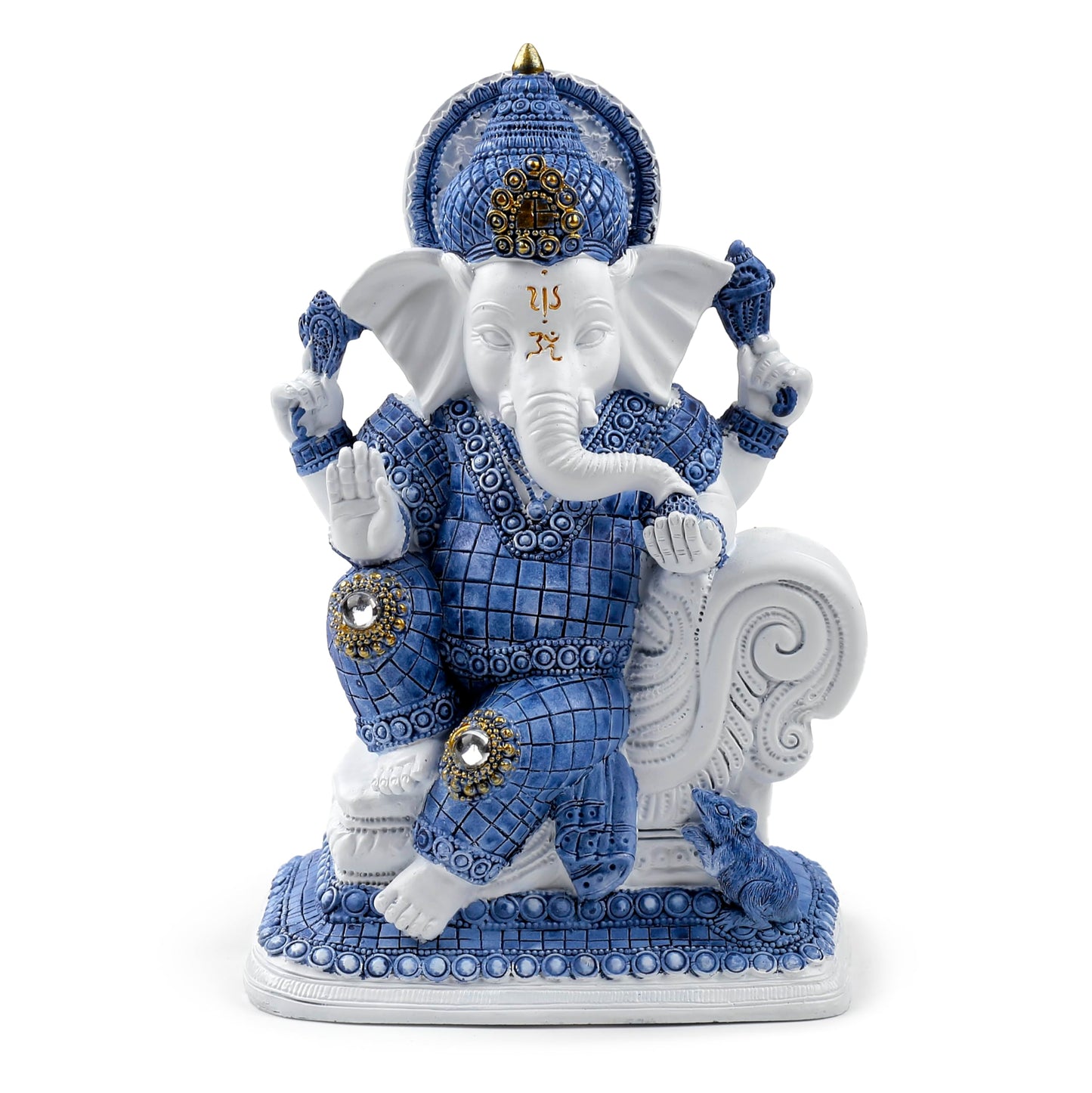 Puckator White Blue Ganesh Meditation Ganesh Ganesha Idol Statue Statues For Home Decor Ganapati Ganpati Indian Decoration Decorations Home Hindu Gift Gifts Items For Women