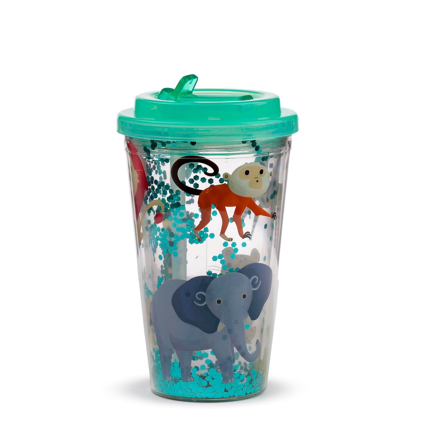Puckator Shatterproof Zooniverse Double Walled Cup Straw Insulated Tumbler Cups With Lids And Straws For Adults Children Travel Thermal Cup With Straw Water Bottles With Staw