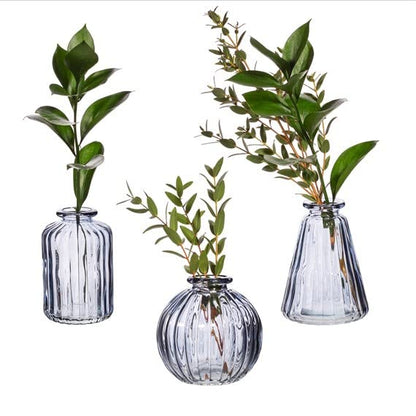Sass Belle Grey Glass Bud Vases Set Of 3