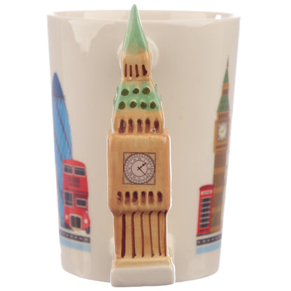 Puckator London Souvenir Big Ben Ceramic Shaped Handle Tea Coffee Mug Funny Home Accessories Cute Gifts For Girlfriend Large Mugs For Men Women Hot Drinks Cups Presents Secret Santa Gift Cup Set