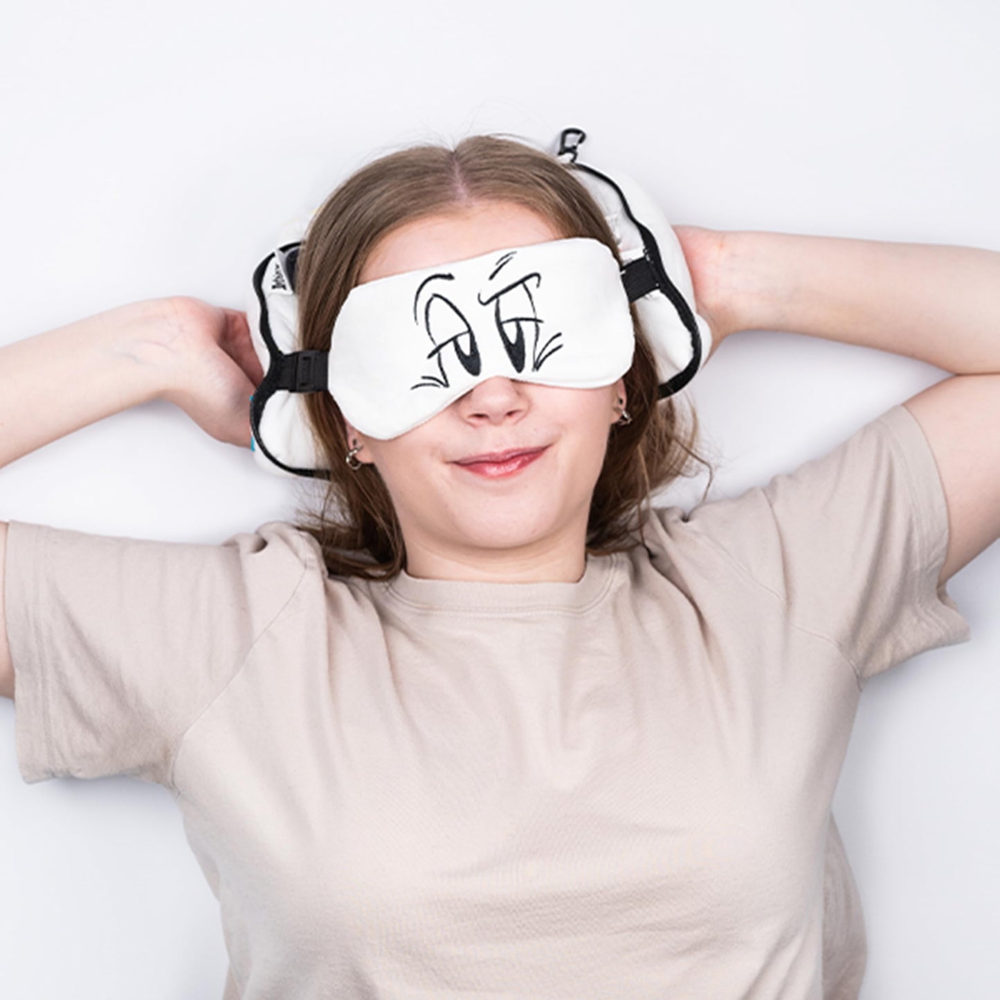 Relaxeazzz Idefix Dogmatix Asterix Round Plush Travel Pillow Eye Mask Sleep Eye Mask Masks Kids Travel Accessories For Sleeping Airplane Flight Plane Neck Pillow Pillows