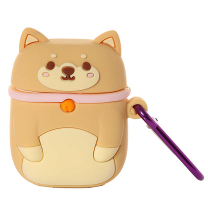 Puckator Shiba Inu Dog Wireless Earphone Silicone Case Cover Earbuds Case Not Included Earplug Case Wireless Headphone Cover Small Pouch Funny Cute Silicon Earphone Case