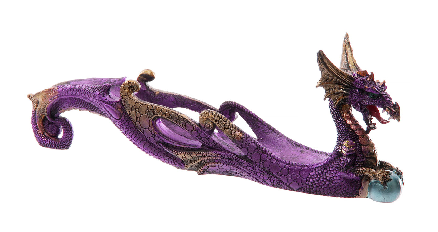 Puckator Dark Legend Dragon Incense Holder Zen Meditation Gifts Incense Holders For Sticks Spiritual Gifts Incense Burner Dragon Gifts For Men And Women Ashcatcher Resin