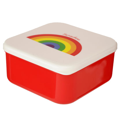 Puckator Somewhere Rainbow Reusable Lidded Snack Pot Lunch Box Set Of 3 Bpa Free Pvc Work School Travel Home Large 55X115X115Cm Medium 45X10X19Cm Small 4X85X85Cm