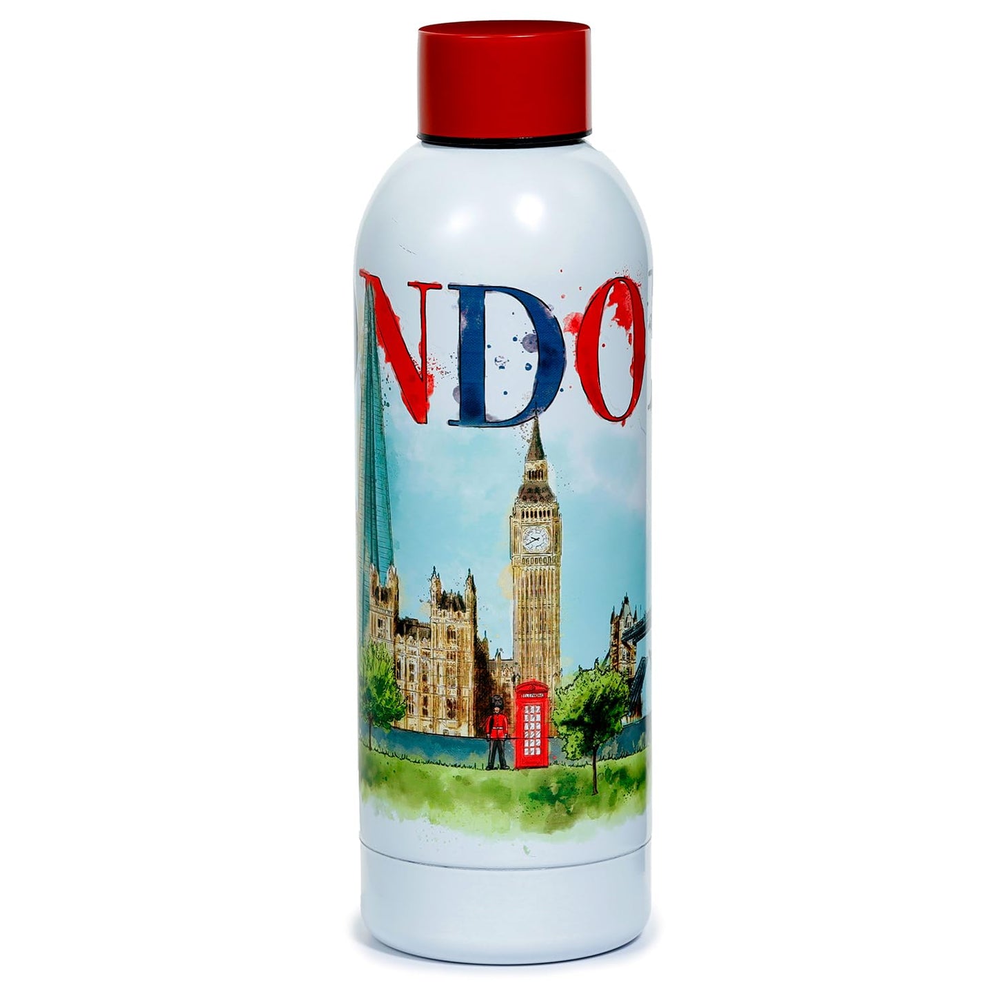 Puckator Bot194 London Tour Reusable Stainless Steel Hot Cold Thermal Insulated Drinks Bottle 530Ml