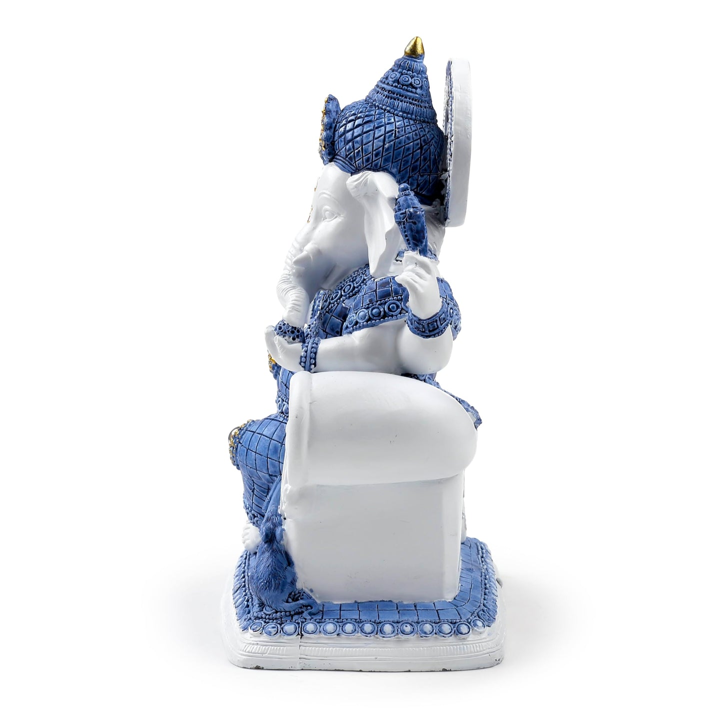 Puckator White Blue Ganesh Meditation Ganesh Ganesha Idol Statue Statues For Home Decor Ganapati Ganpati Indian Decoration Decorations Home Hindu Gift Gifts Items For Women