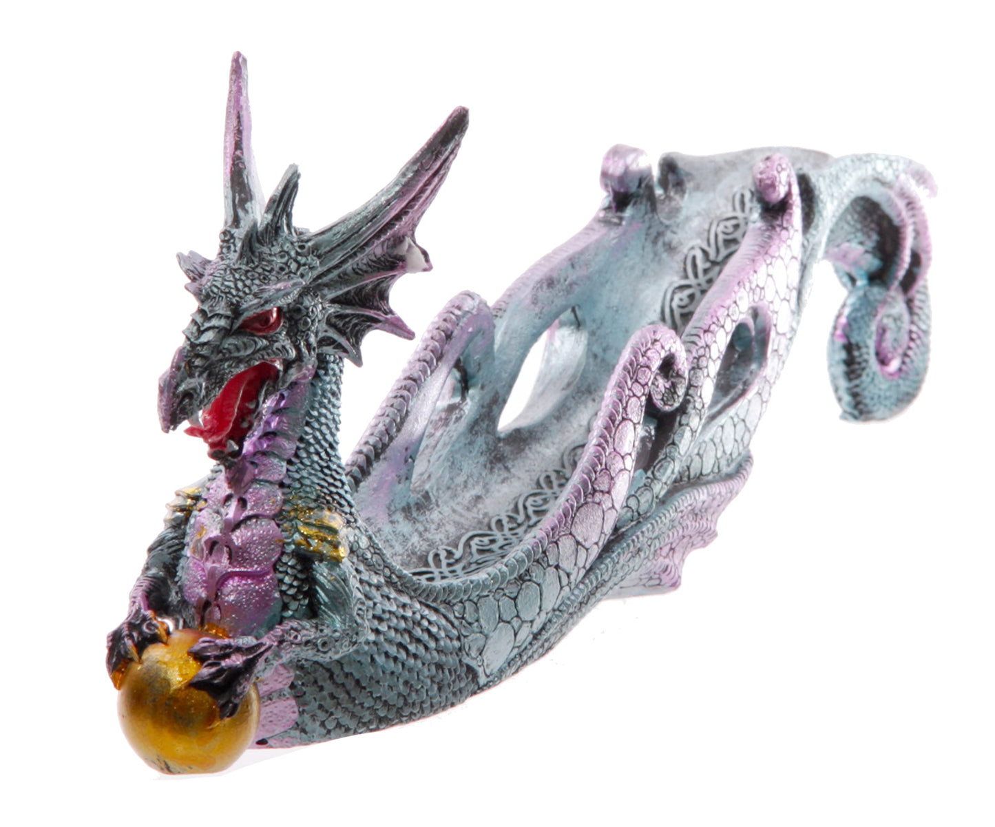 Puckator Dark Legend Dragon Incense Holder Zen Meditation Gifts Incense Holders For Sticks Spiritual Gifts Incense Burner Dragon Gifts For Men And Women Ashcatcher Resin