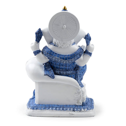 Puckator White Blue Ganesh Meditation Ganesh Ganesha Idol Statue Statues For Home Decor Ganapati Ganpati Indian Decoration Decorations Home Hindu Gift Gifts Items For Women