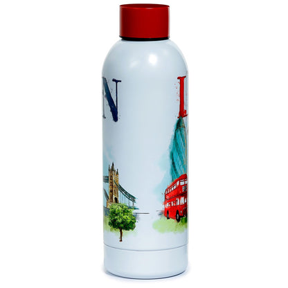Puckator Bot194 London Tour Reusable Stainless Steel Hot Cold Thermal Insulated Drinks Bottle 530Ml