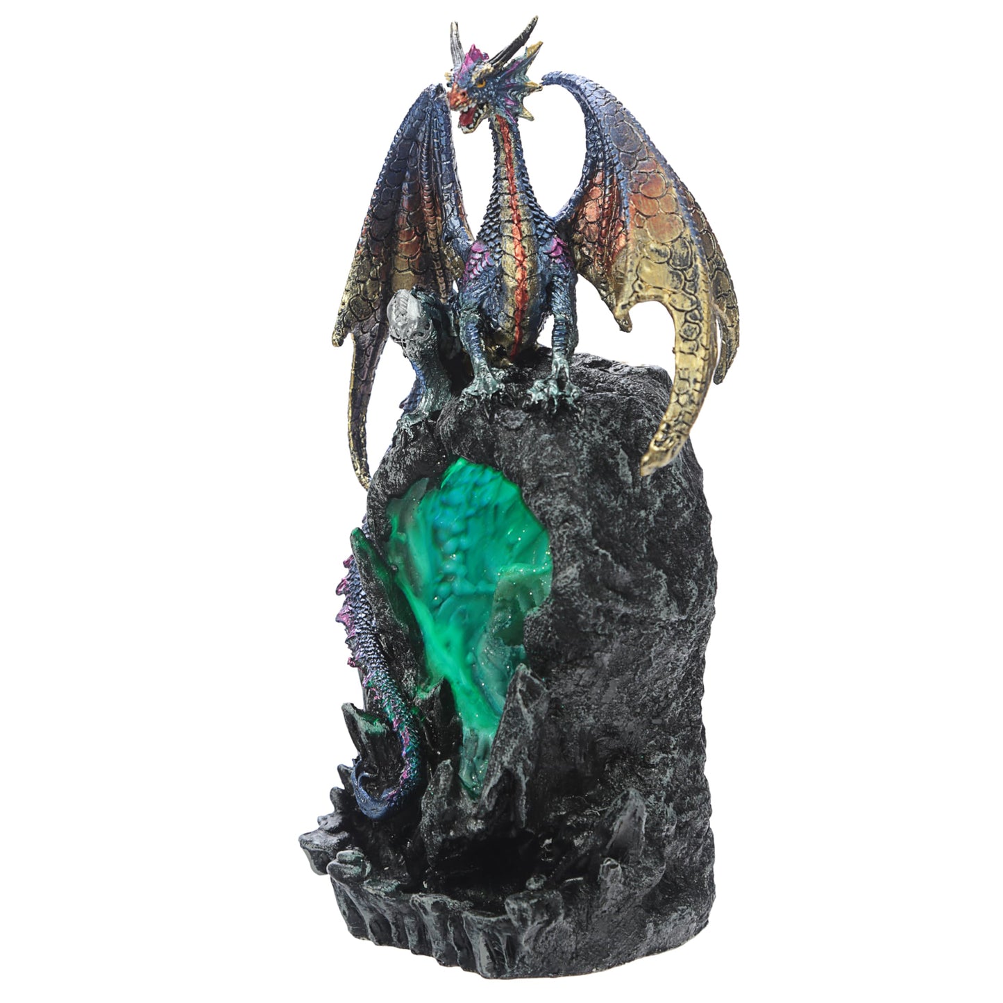 Puckator Led Ice Dragon Dark Legends Resin Backflow Waterfall Incense Holder Home Aromatherapy Ornament Decor 6 Free Backflow Cones Height 28Cm Width 155Cm Depth 13Cm Multi