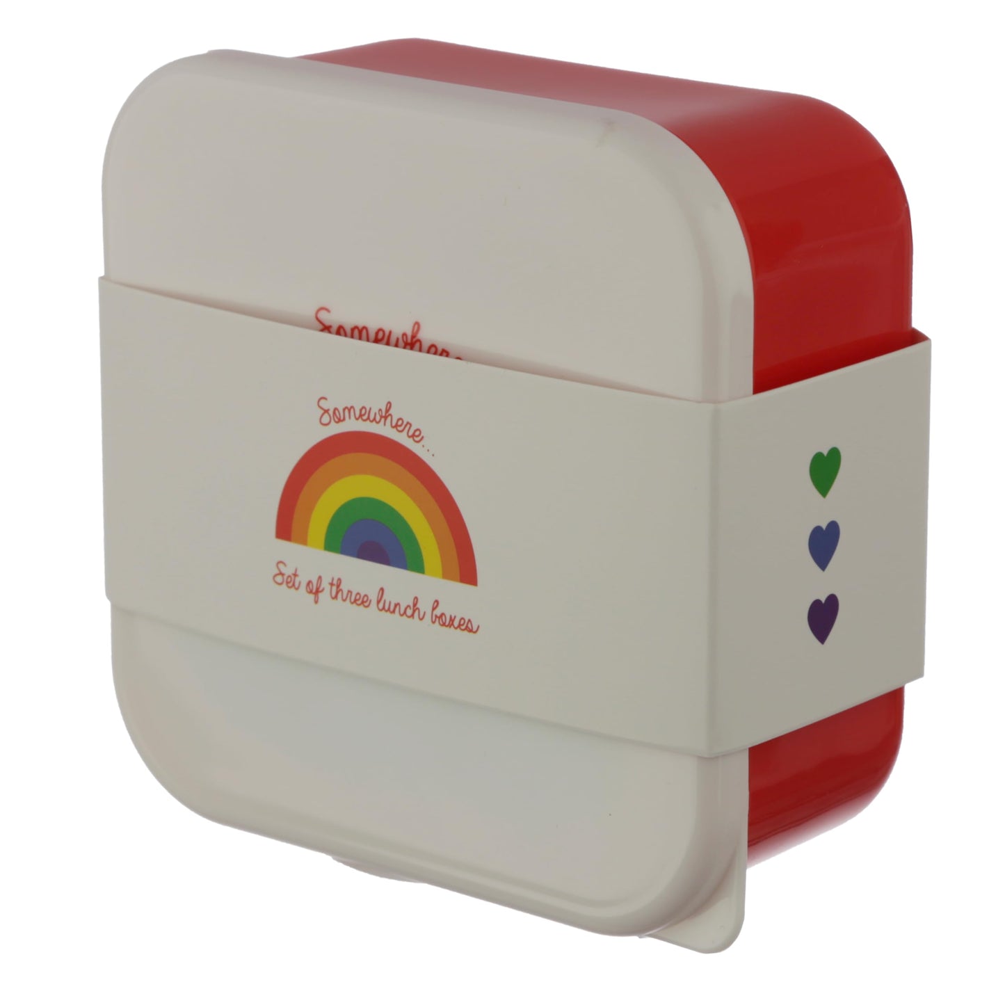 Puckator Somewhere Rainbow Reusable Lidded Snack Pot Lunch Box Set Of 3 Bpa Free Pvc Work School Travel Home Large 55X115X115Cm Medium 45X10X19Cm Small 4X85X85Cm