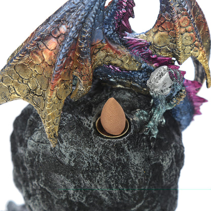 Puckator Led Ice Dragon Dark Legends Resin Backflow Waterfall Incense Holder Home Aromatherapy Ornament Decor 6 Free Backflow Cones Height 28Cm Width 155Cm Depth 13Cm Multi