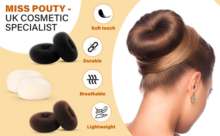 Miss Pouty Hair So Hair Bun - Black - 5 Inch (Small Version)