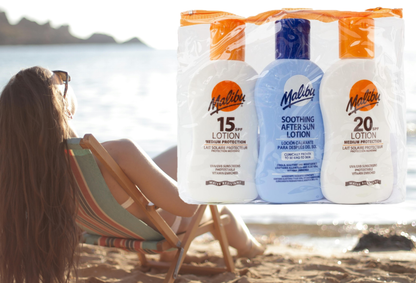 Malibu Sun 3 Pack Travel Essentials Multipack - SPF 15, SPF 20 & Lotion