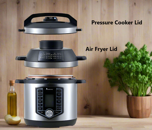 MasterPro Kitchen 2 in 1 Air Fryer & Pressure Cooker, 12 Function with Delivery & Recipe Book!