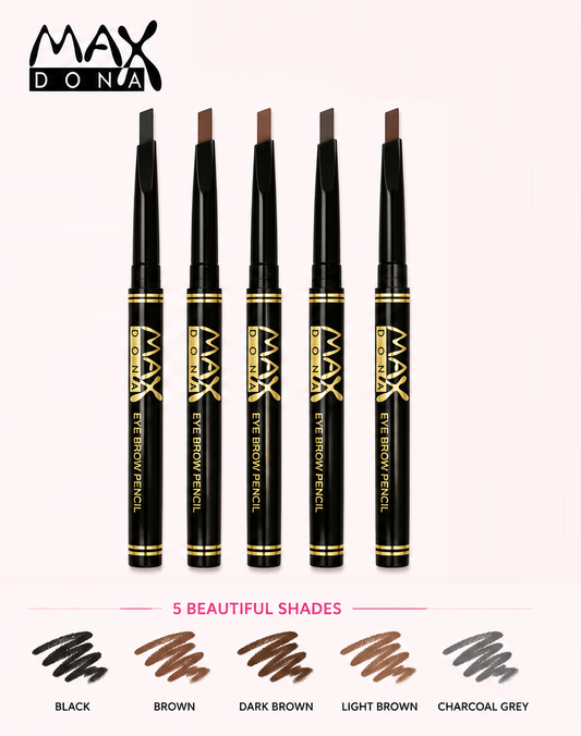 Maxdona Professional Retractable Eyebrow Pencils - Black Case