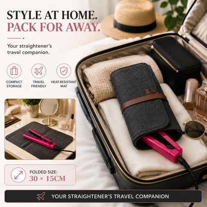 Glamza Pouchy Heat Resistant Hair Straightener Mat & Travel Pouch – 4 Colours