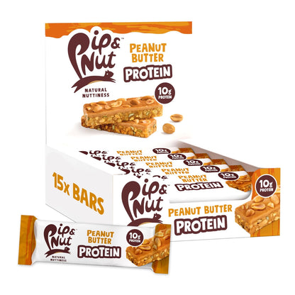 Pip & Nut Protein Bars, Peanut Butter, 15 x 46g | Source Of Fibre, Source Of Protein, No Palm Oil, Vegan