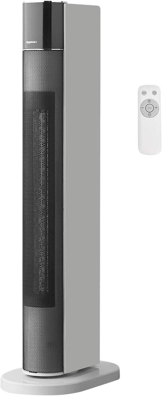 Amazon Basics ECO Oscillating Portable Tower Heater Fan