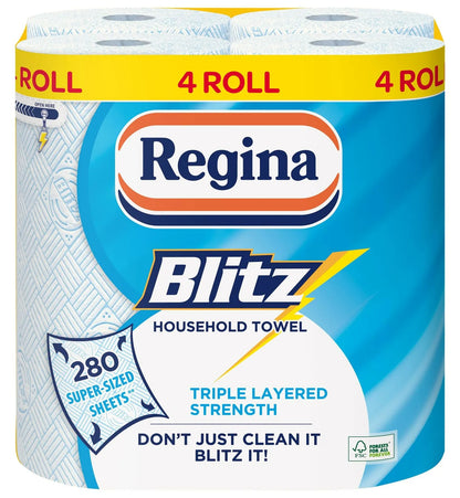 Regina Blitz Kitchen Tissue 3 Ply 4 Pack