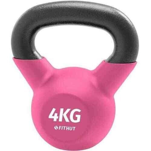 Generise 4kg Kettlebell - Cast Iron with Neoprene Coating Cover- PINK