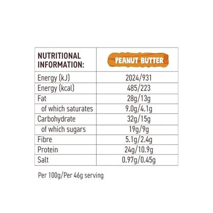 Pip & Nut Protein Bars, Peanut Butter, 15 x 46g | Source Of Fibre, Source Of Protein, No Palm Oil, Vegan