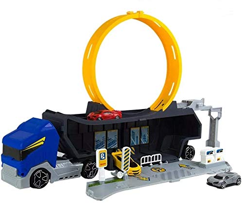 Children's Stunt Track Truck Set with 3 Cars – Free UK Delivery - Toys