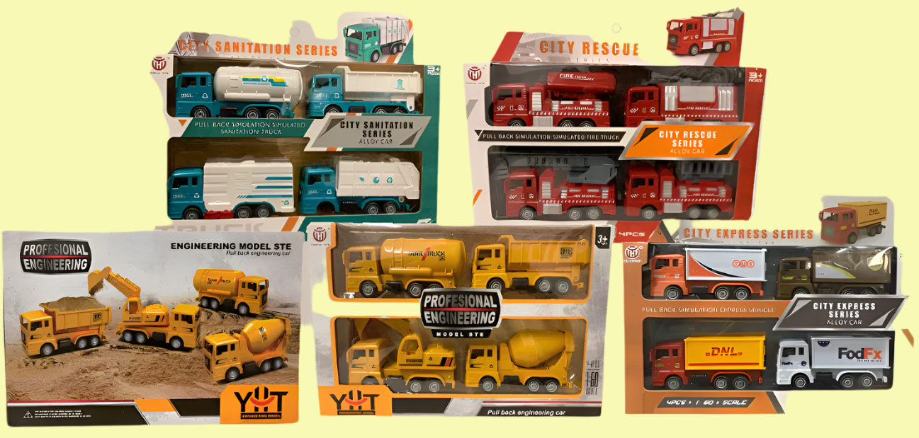 Children's Car Truck Vehicle Series - Pull Back Function - Toys - 7 Types!!