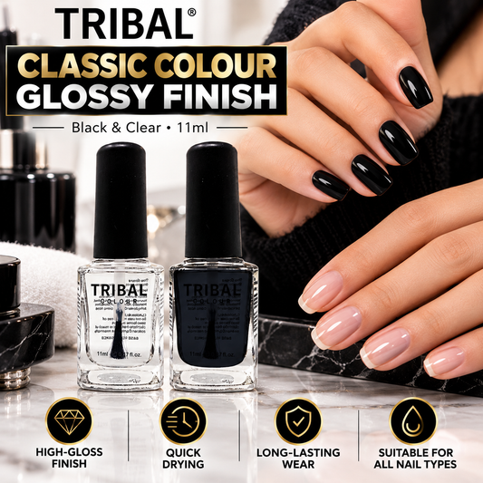 Tribal Black and Clear Nail Polish Collection – 11ml