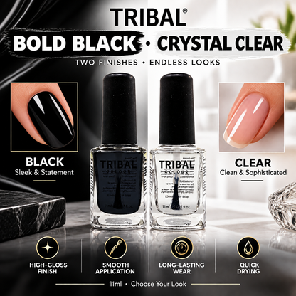 Tribal Black and Clear Nail Polish Collection – 11ml