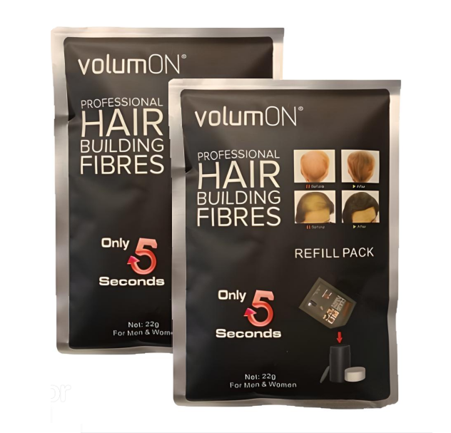 Volumon Unisex Hair Loss Concealer Refill Packs – 22g x2 - New Packaging Coming Soon