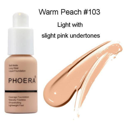 Phoera Flawless Matte Liquid Foundation (10 Shades Available - Select in Dropdown)