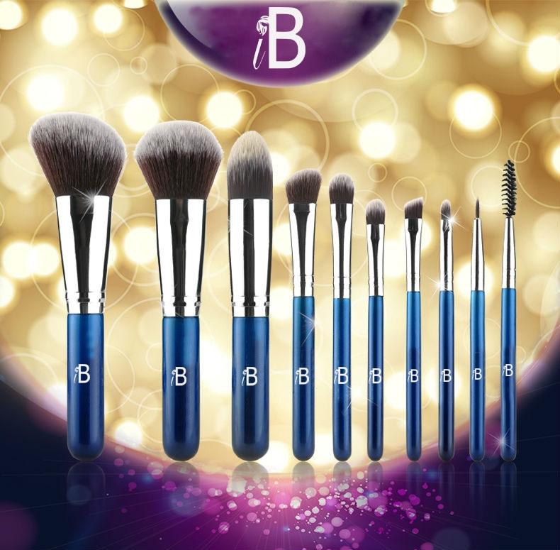 10pc IB Professional Brush Set With Blue Carry Case