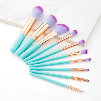 Glamza half Mermaid half Unicorn Brush Set 10pc - NO CLAMSHELL