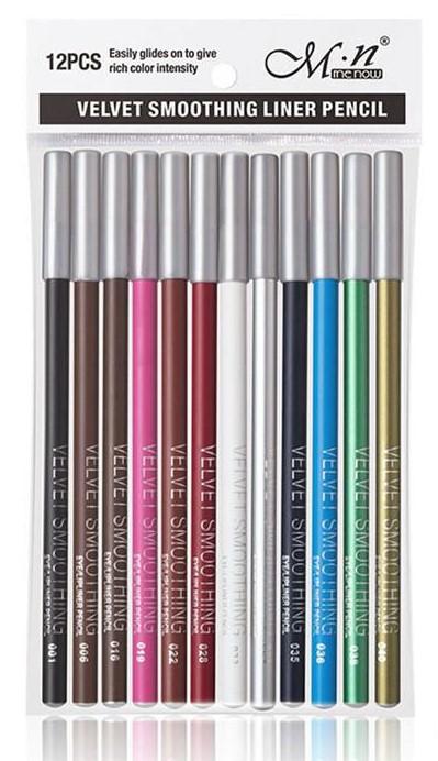 Glamza 12pc Velvet Smoothing Lip and Eyeliner Pencils