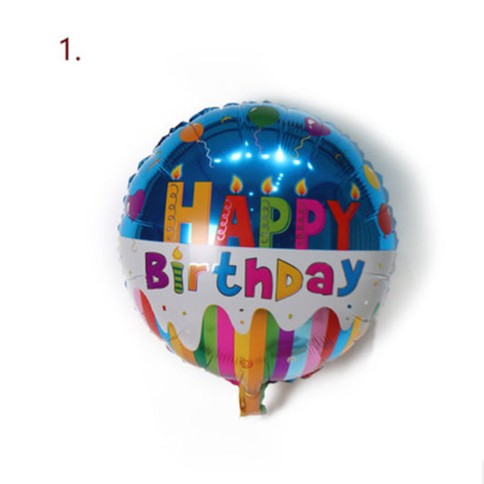 Generise Large 18" Inch Helium & Self Inflating Happy Birthday Foil Party Balloons with String and Straw