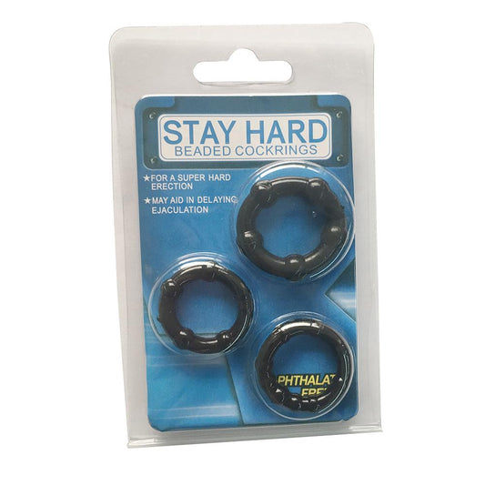 Generise Stay Hard Beaded Cock Rings 3 Pack