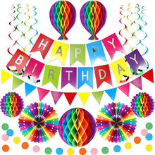 Load image into Gallery viewer, The Ultimate Generise Happy Birthday Banner and Honeycomb Decoration Set