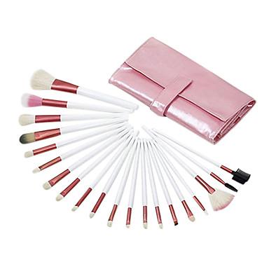 20pc Professional Brush Set in Pink Leather Pouch - Glamza