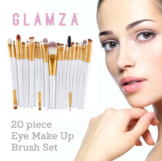 20pc Eye Make Up Brushes Set - White