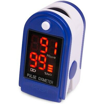 Generise Oximeter Finger Tip Pulse - Blue & White with Red Display