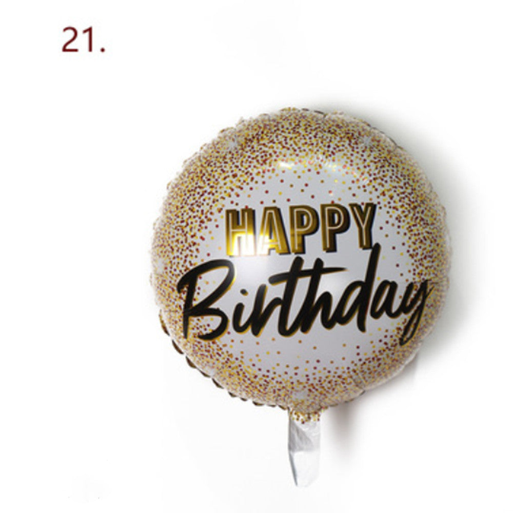 Generise Large 18" Inch Helium & Self Inflating Happy Birthday Foil Party Balloons with String and Straw