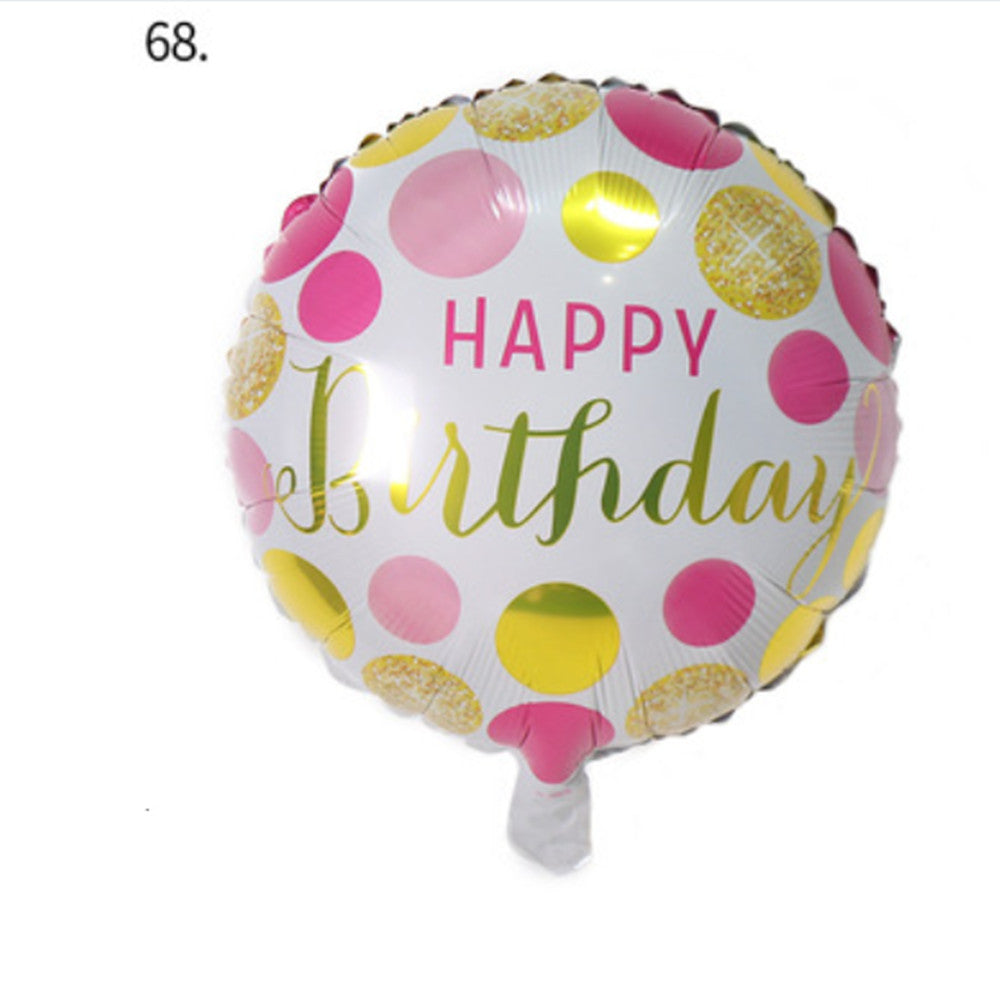 Generise Large 18" Inch Helium & Self Inflating Happy Birthday Foil Party Balloons with String and Straw