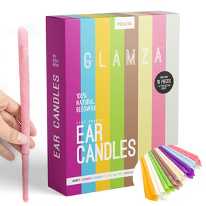 Glamza Premium Ear Candles - 16 Candles with Ear Protection Discs