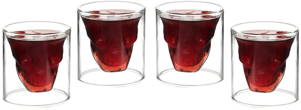 Generise 350ml Skull Decanter with 6 x 75ml Skull drinking glasses 75ml