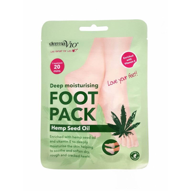 Derma V10 Deep Moisturising Foot Packs - Hemp Seed Oil