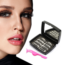 Load image into Gallery viewer, Glamza Magnetic False Eyelash Set in Black Case With Mirror and Eyelash Applicator