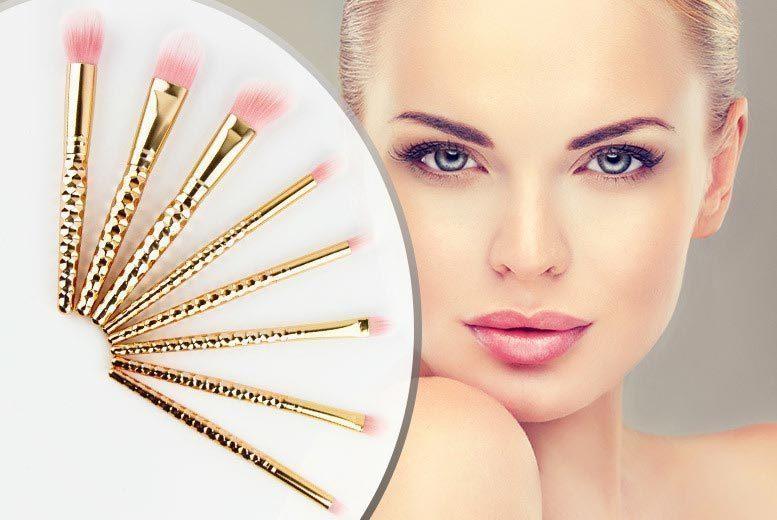8pc Luxury Rose Gold Make Up Brushes