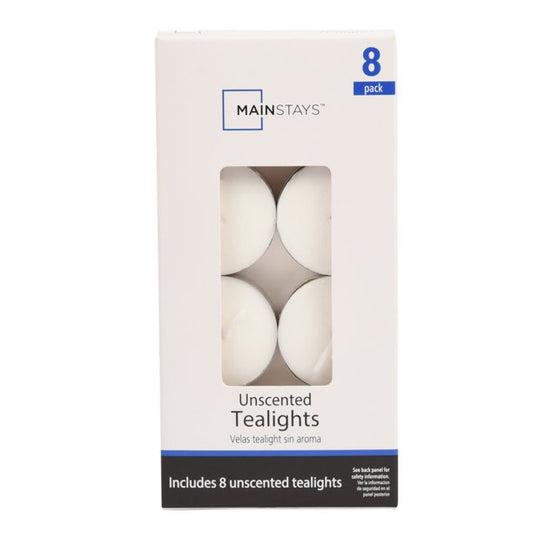 Generise Pack of 8 White Unscented Tealight Candles